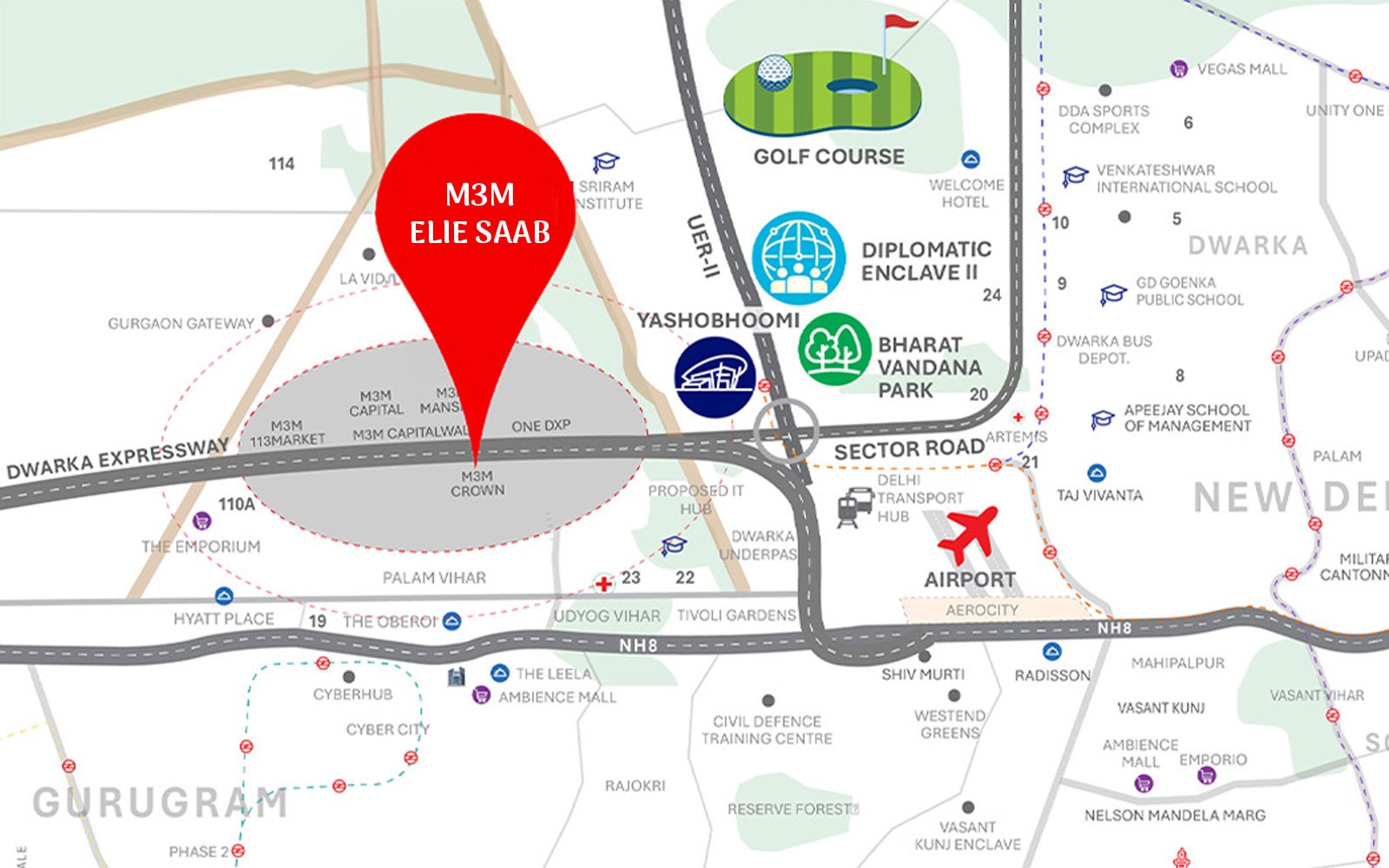 M3M-Elie-Saab-Location-Advantages